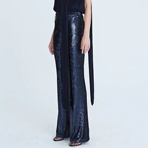 Halston Veronica Women's Sequin Pants - Navy